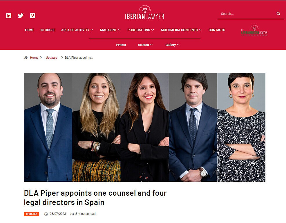 DLA Piper appoints one counsel and four legal directors in Spain